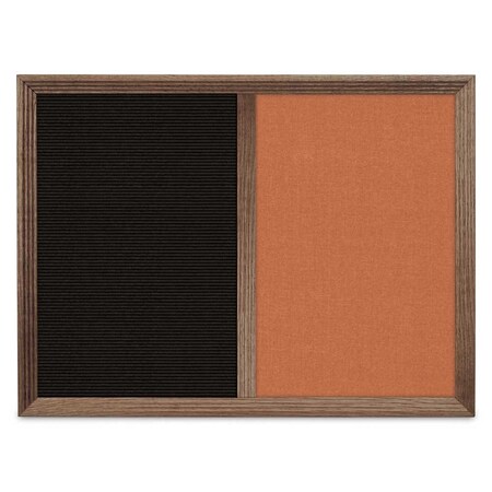 United Visual Products Enclosed Corkboard, 1 Door, 72"x36", 4" Fra UV3418-BLACK-MEDGRY